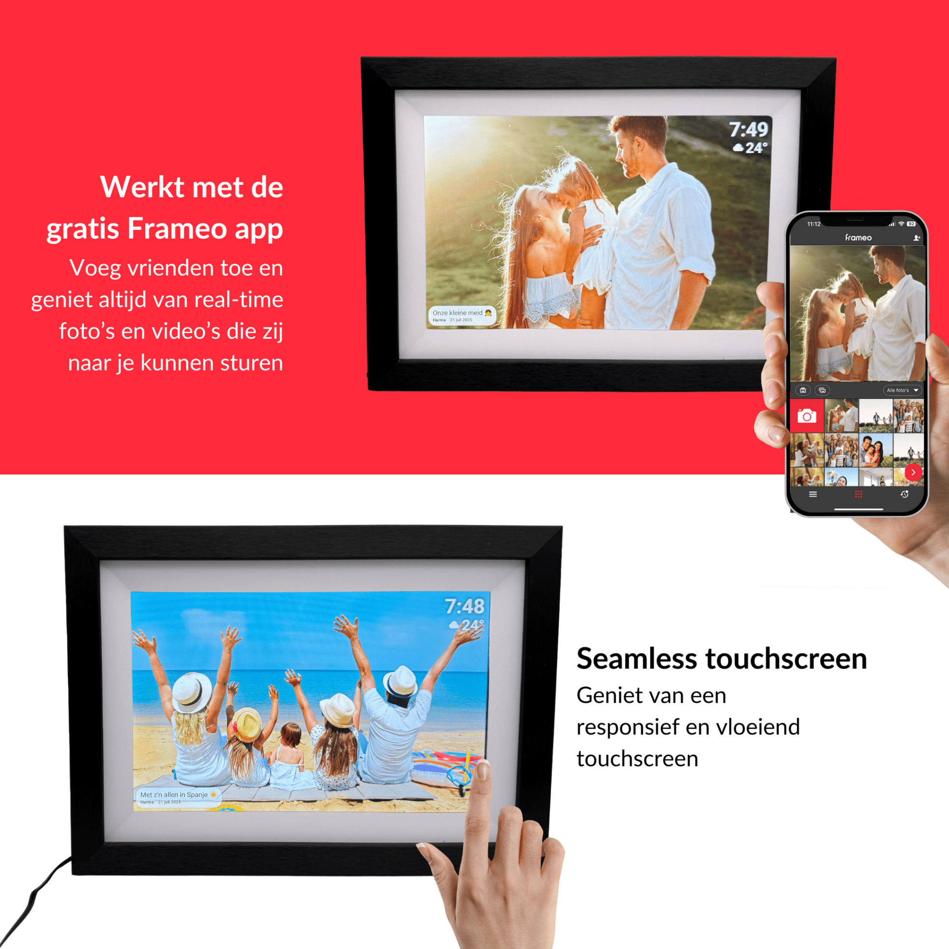 UMBRION - Digitale fotolijst - 10,1" - Donker hout