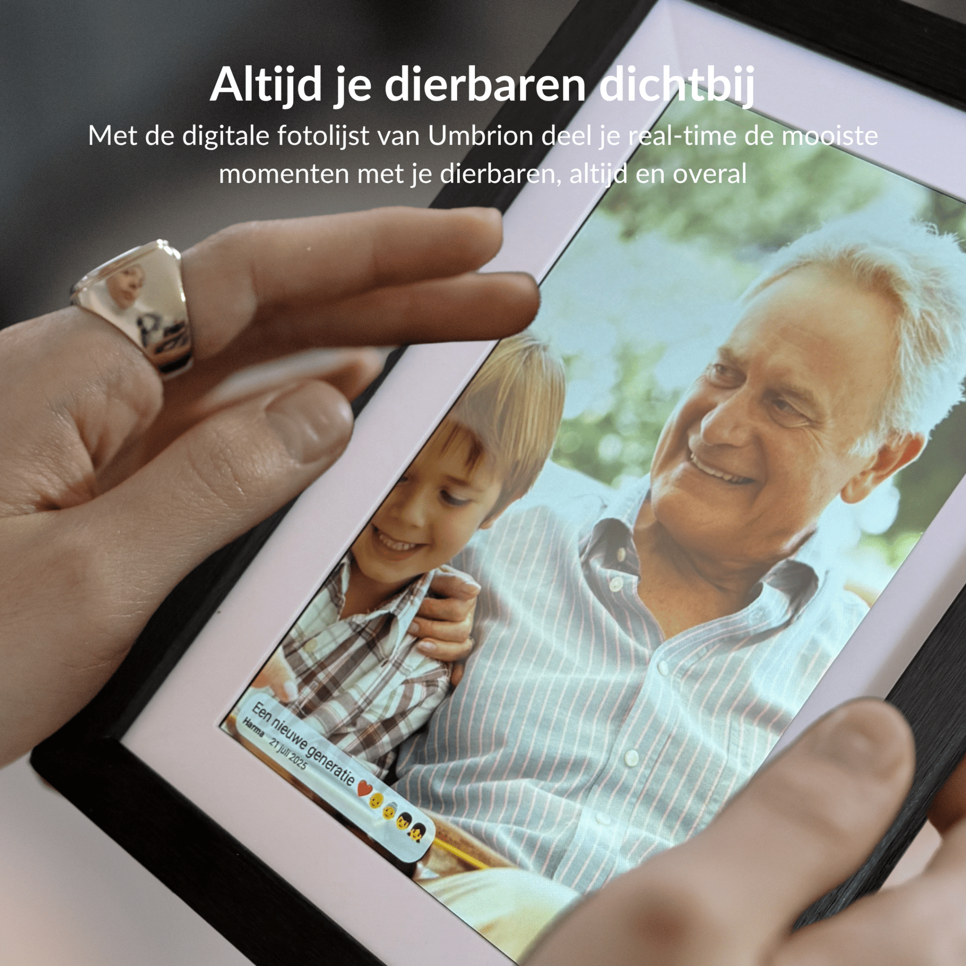 UMBRION - Digitale fotolijst - 10,1" - Donker hout