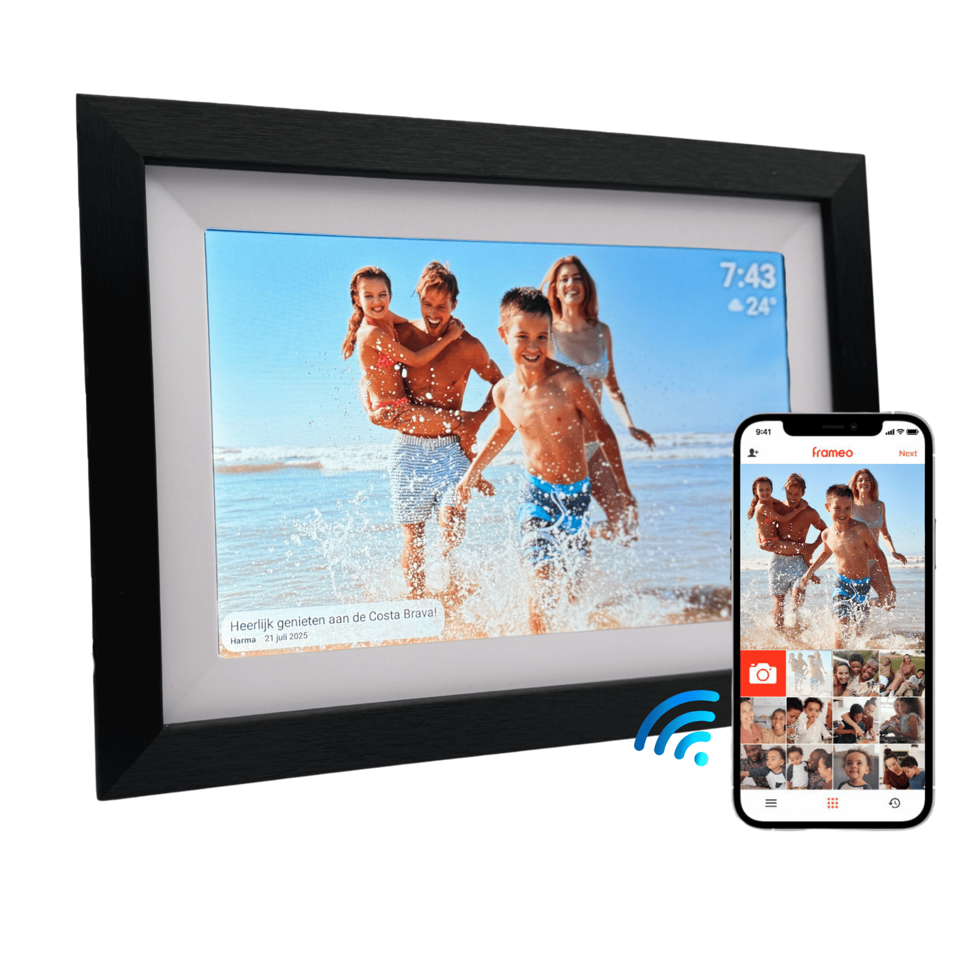 UMBRION - Digitale fotolijst - 10,1" - Donker hout