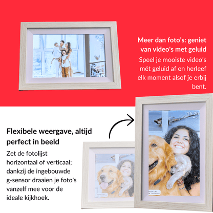 UMBRION - Digitale fotolijst - Grijs hout - 10,1" (25.6 cm)