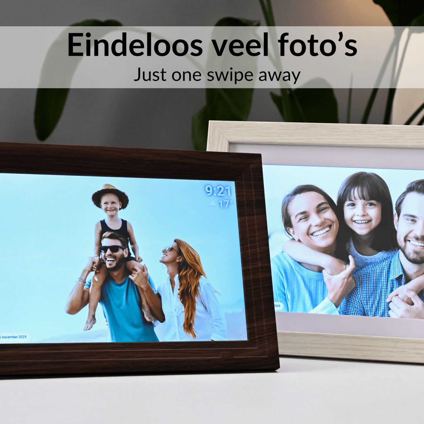 UMBRION - Digitale fotolijst - Grijs hout - 10,1" (25.6 cm)