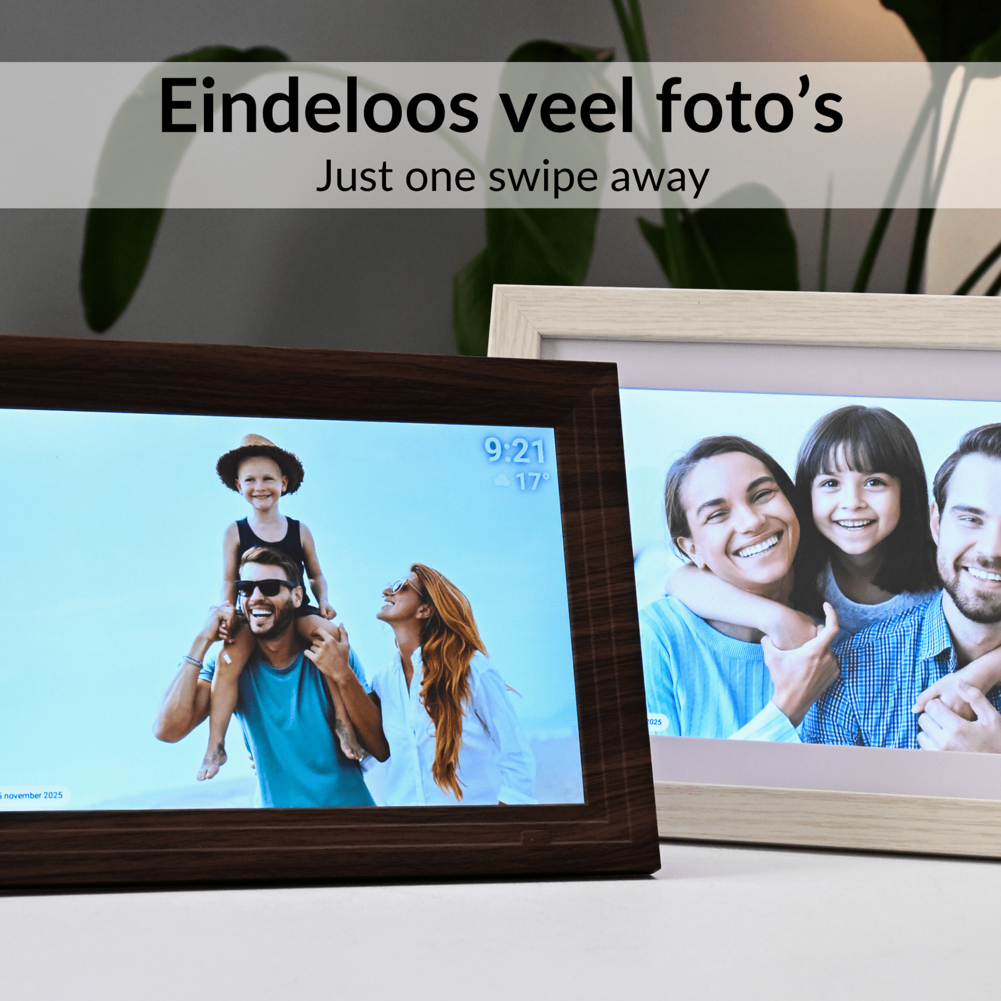 UMBRION - Digitale fotolijst - Grijs hout - 10,1" (25.6 cm)