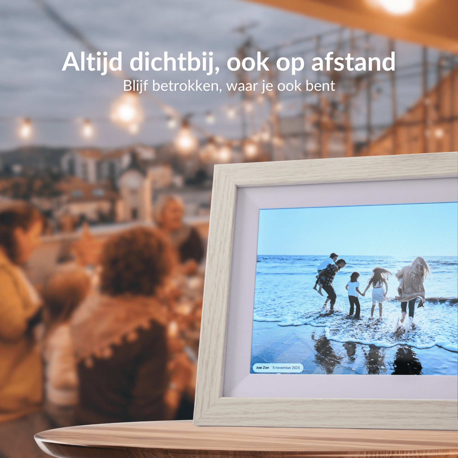 UMBRION - Digitale fotolijst - Grijs hout - 10,1" (25.6 cm)